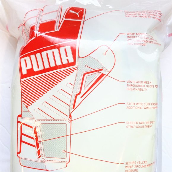 NWT Goal Keeper Gloves Puma soccer 52582 8 Pink and 5 Yellow - Picture 3 of 6